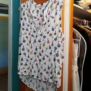 Hi-Low hot air balloon print top